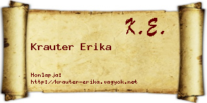 Krauter Erika névjegykártya